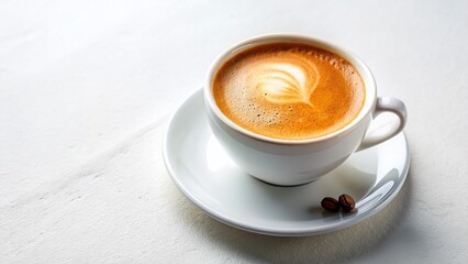 Fototapeta premium Creamy Coffee Crema on White Background - Stock Photo