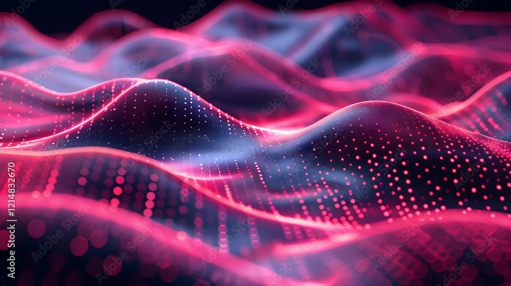 Aufkleber abstract pink and blue wavy background creates a dynamic and modern feel with subtle bokeh effect