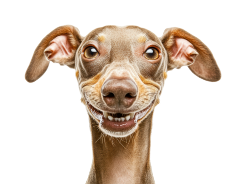 Isolated funny dog with big smile