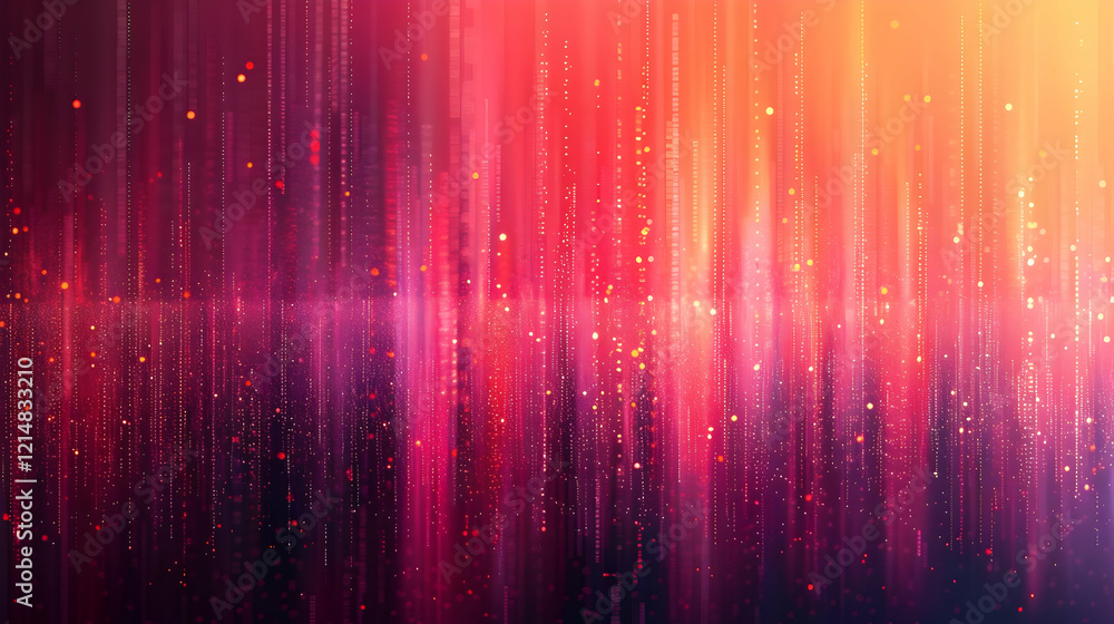 Poster abstract background with vertical lines and sparkling particles creates a dynamic visual