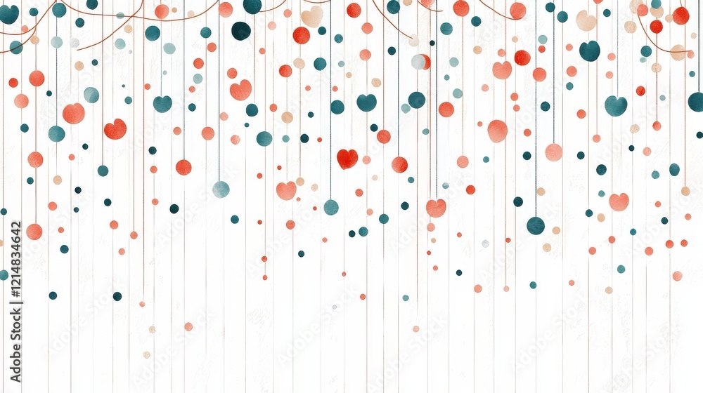 Poster an abstract illustration featuring colorful circular patterns cascading downward. the playful design