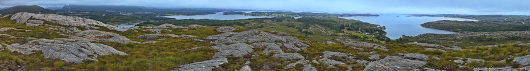 View from the summit of Bremsneshatten in Norway, Europe
