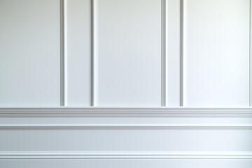 serene depiction of French wainscoting in muted tones, showcasing elegant paneling and clean aesthetic that enhances any interior space