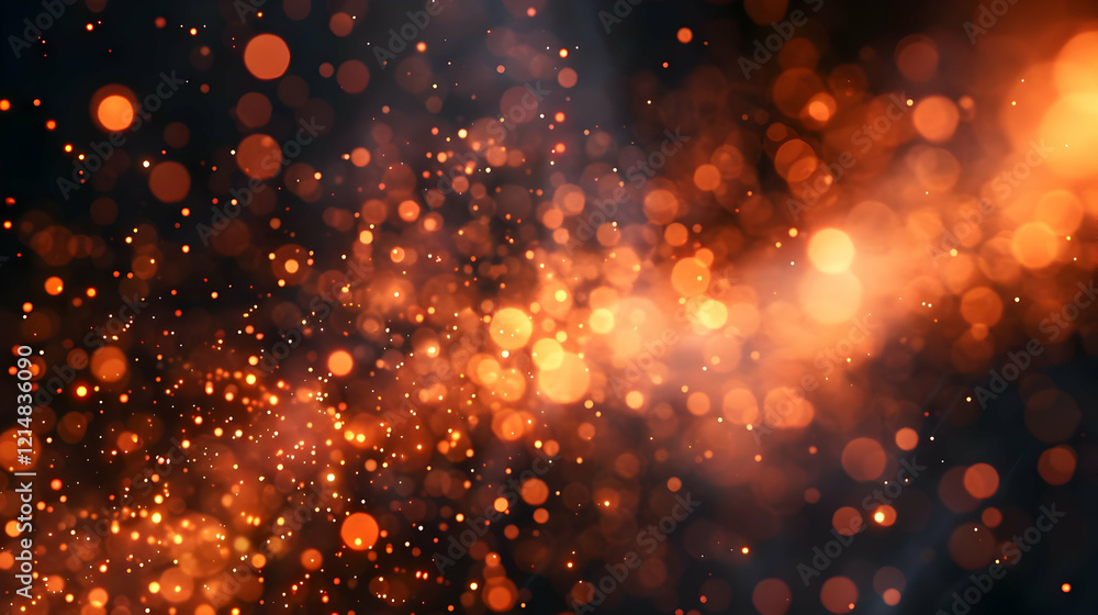 Aufkleber abstract orange bokeh lights background creates a festive and warm atmosphere with sparkling particl