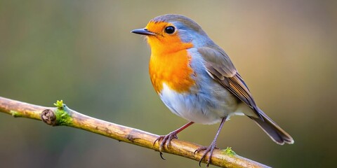Fototapeta premium Cute European Robin Bird Isolated on PNG Background - High-Resolution Stock Photo