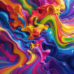 Colourful paint splash, modern art, colors, green, red, yellow, blue, rainbow, acrylic paint, modern art, background, copy space, backdrop, fill, texture, copy space, vivid