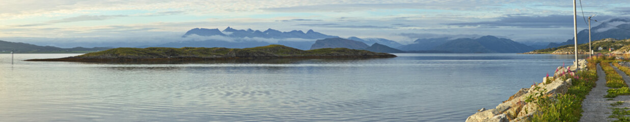 Landscape at Forvik in Nordland county, Norway, Europe
