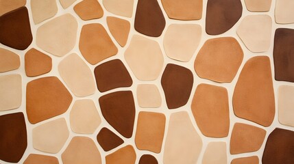 Geometric Abstract Giraffe Skin Design Background with Tan and Brown Patches