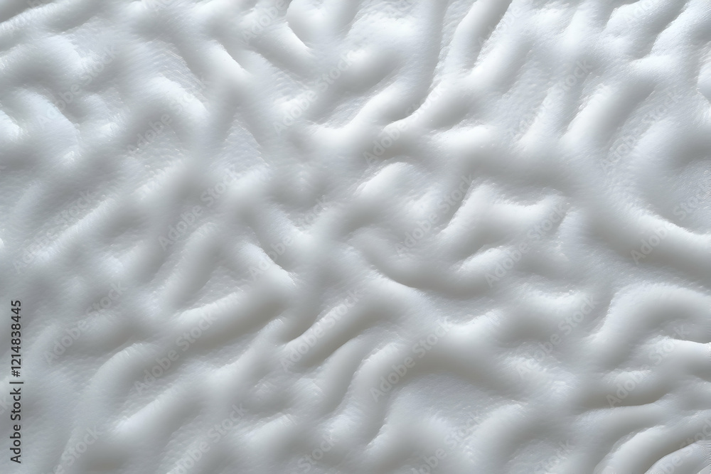 Poster white cream texture forms swirling patterns, creating a smooth, elegant, and textured background.
