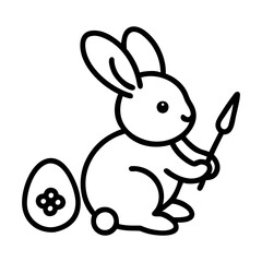 easter bunny with a egg