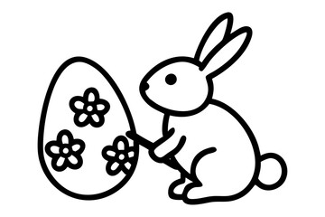 easter bunny with easter eggs