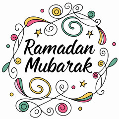 happy ramadan mubarak silhouette vector illustration background design