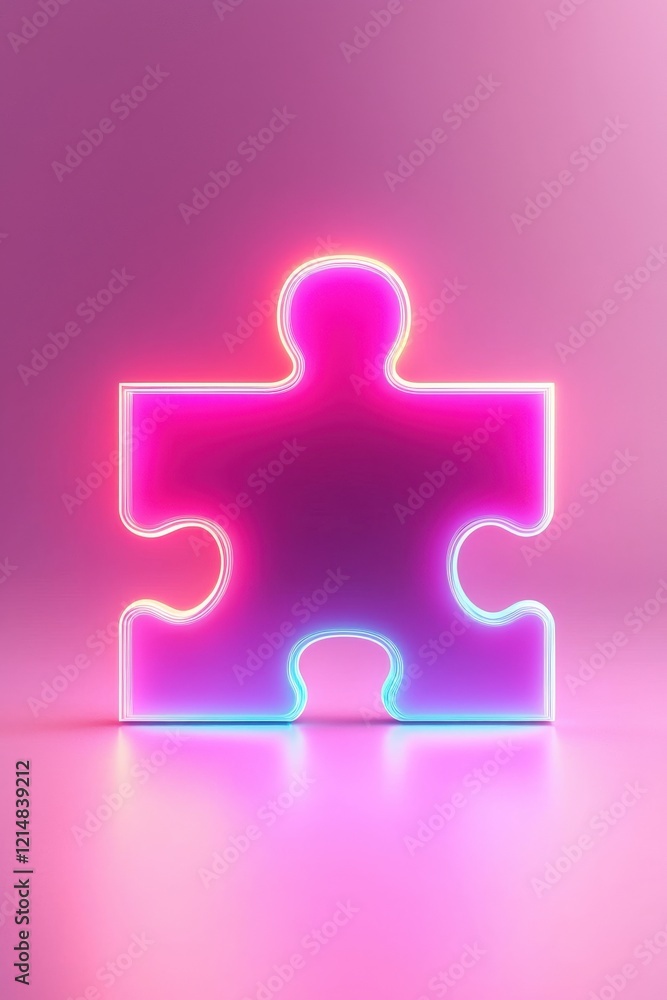 Poster a symbolic glowing puzzle piece representing problem-solving in customer service.