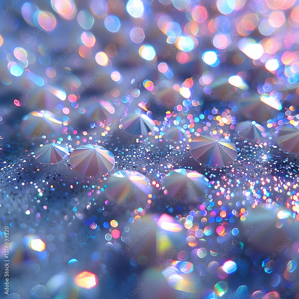 Poster abstract background sparkles with iridescent colors and bokeh effect beautifully
