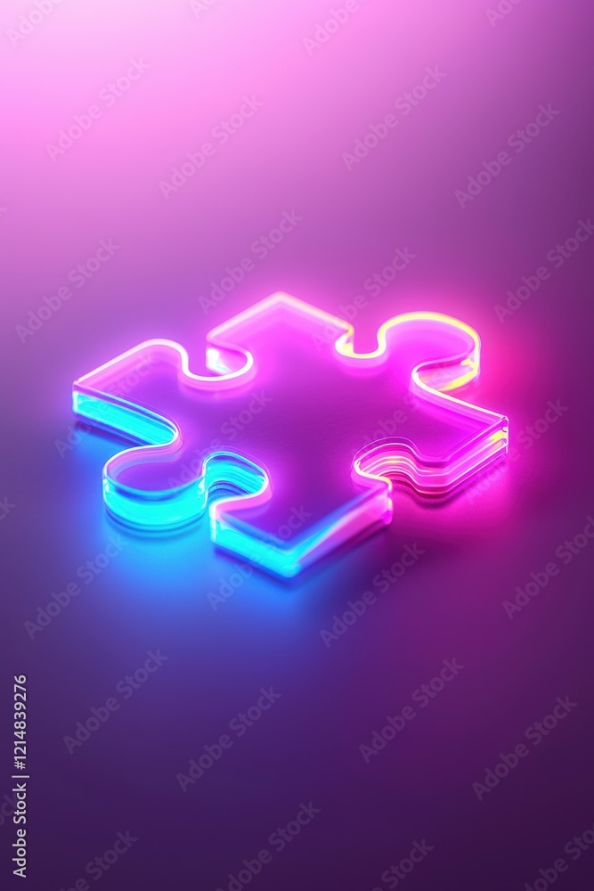 Poster a symbolic glowing puzzle piece representing problem-solving in customer service.
