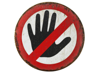 Isolated Do Not Touch Sign