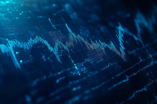 Business analysis and financial graph and stock market report in blue tone for economic background - Powered by Adobe