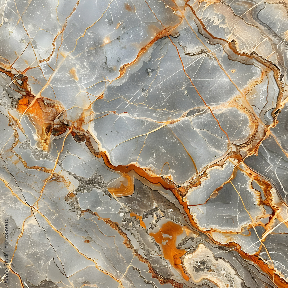 Poster intricate gray and gold marble texture displays complex veining and patterns throughout the surface