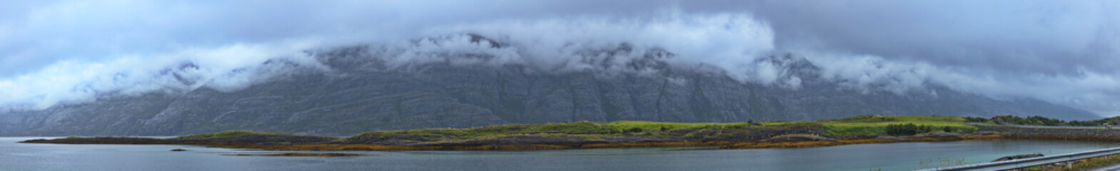 Cloudy weather at Sandnessjoen in Nordland county, Norway, Europe
