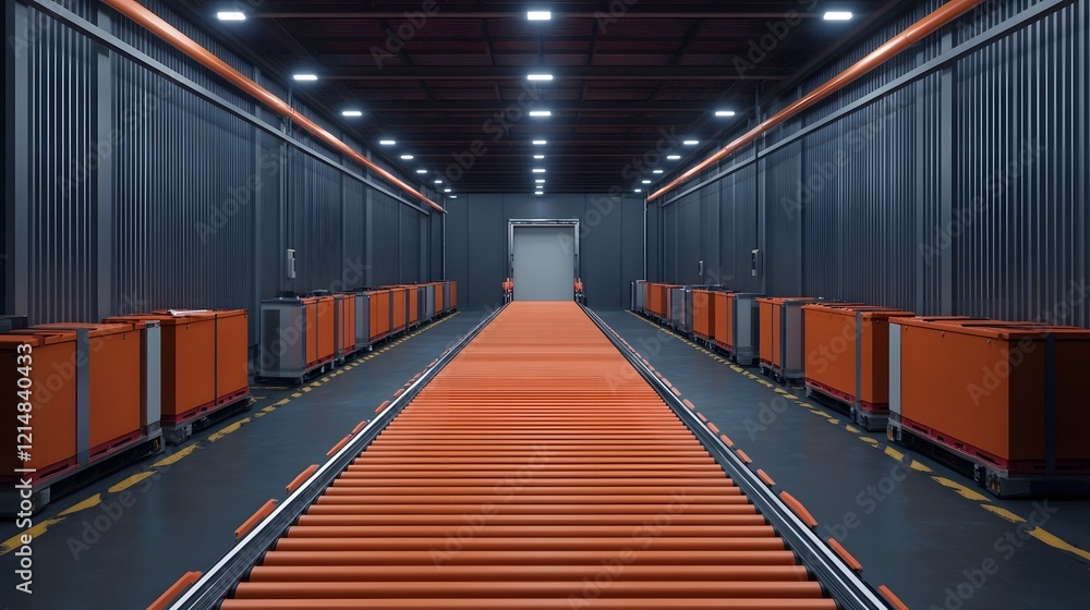 Aufkleber futuristic automated cargo sorting pathways in a modern warehouse management system
