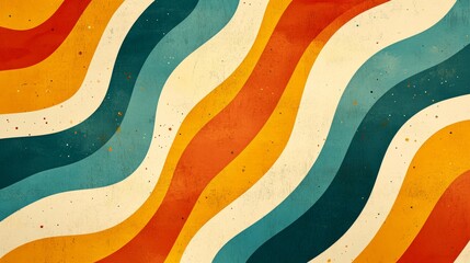 Sun groovy background, summer retro radial burst, yellow graphic wavy. Abstract trendy sunshine poster. Cartoon light beam print. Vintage boho pattern. Modern vector illustration