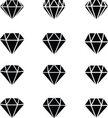 Diamond icons set. Diamond vector icon. Diamond vector icon isolated on white background