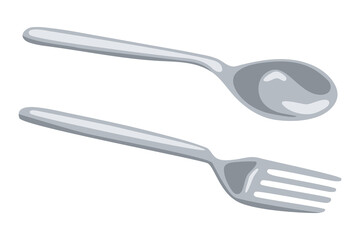vector of a pair of cutlery, namely a spoon and a fork
