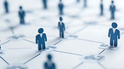 Digital organizational chart showing connections and relationships between team members