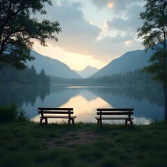Tranquil Lake Outdoor Classroom in Matte Style