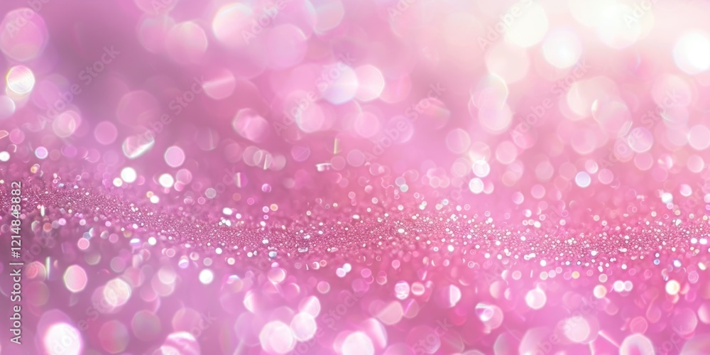 Poster background of colorful sparkles with a pink bokeh effect.