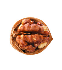 cracked walnut on transparent png