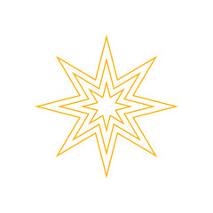 geometric golden star for design element