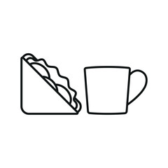 Tea and sandwich set food icon showcasing a stylish, contemporary design that fits seamlessly into catering menus, food delivery services, and snack-related projects.