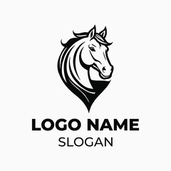 Elegant Horse Logo Design with Decorative Elements horse logo design, elegant horse vector, equestrian logo template, horse head emblem, decorative animal logo, horse graphic art, luxury horse 