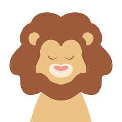 Cute sleepy vector Lion