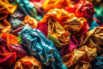 HD abstract paper background.  Deep depth of field showcases a scrunched, crumpled texture.