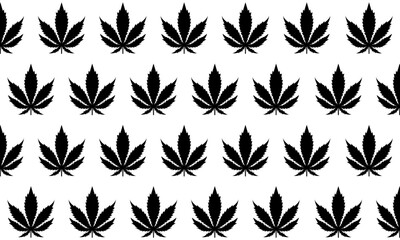 black cannabis leave pattern background