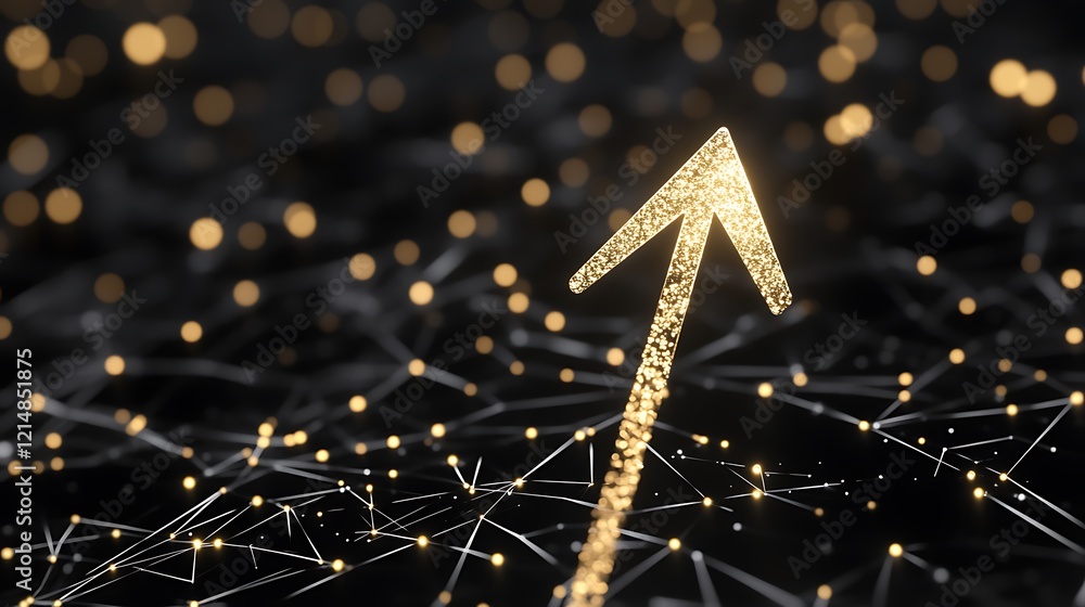 Poster financial growth represented by a rising graph on a digital display with data insights