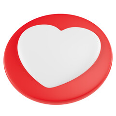 Stylized round social media icon with a heart. Isolated on transparent background
