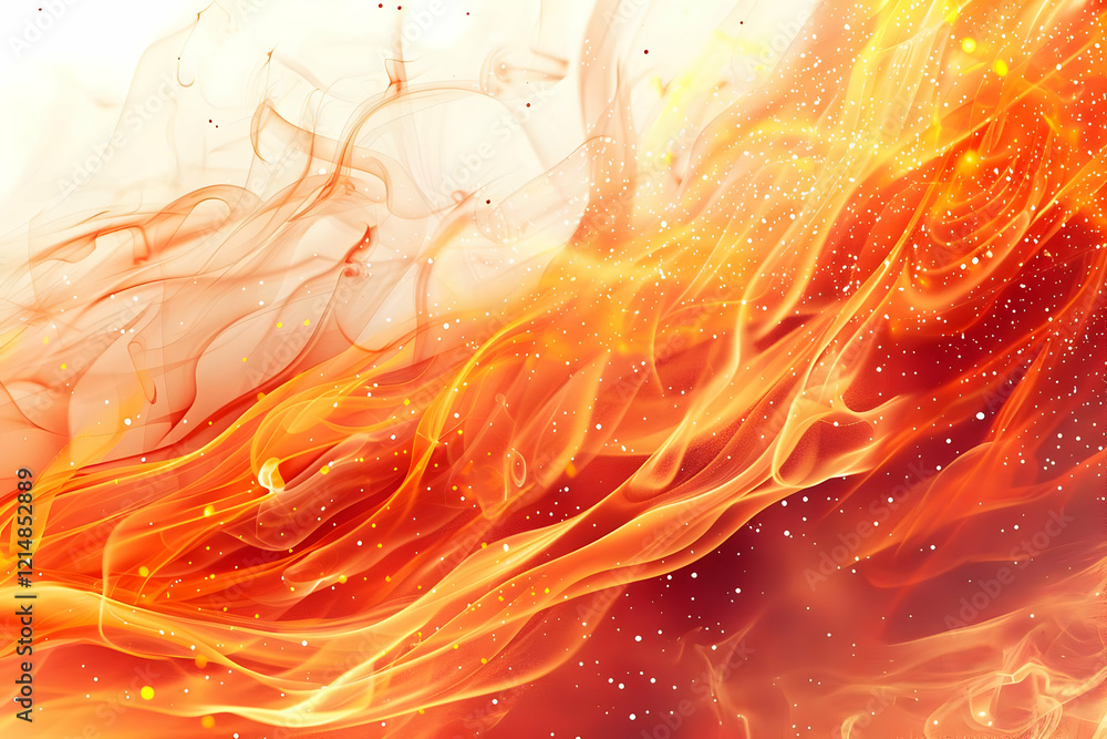 Poster abstract fire background flows smoothly with sparkling particles and glowing embers