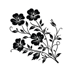 Floral Ornament Silhouette set Clipart on a white Background