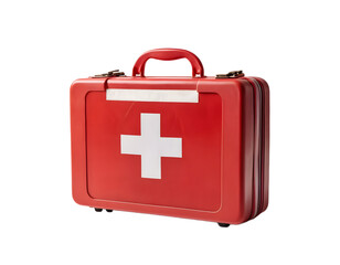 Red First Aid Kit with Transparent Background