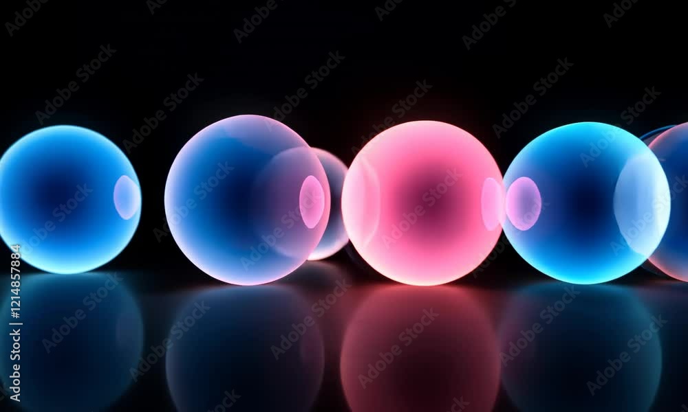 Aufkleber colorful rotating neon discs creating mesmerizing light patterns on reflective surface
