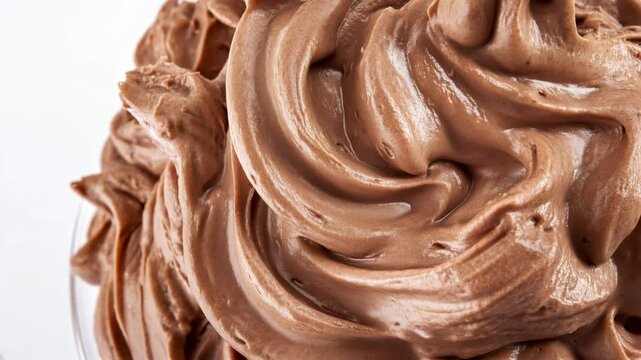  Mocha mousse close up texture macro. Background wallpaper with whipped cocoa cream. Trendy color palette of the year video
