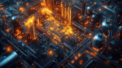 Fototapeta premium Seamless operations enhance efficiency in industrial facilities across global locations