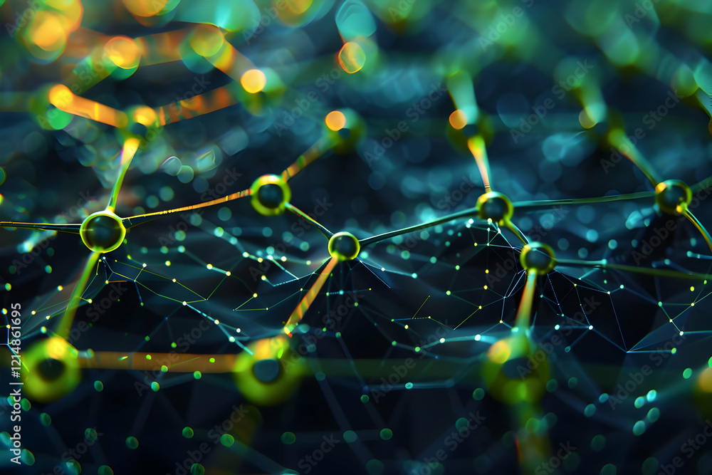 Poster abstract 3d network structure connects nodes and forms a complex pattern dynamically