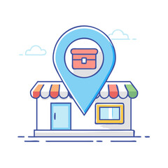 store locator icon, store locator vector illustration-simple illustration of store locator, perfect for store locator logos and icons