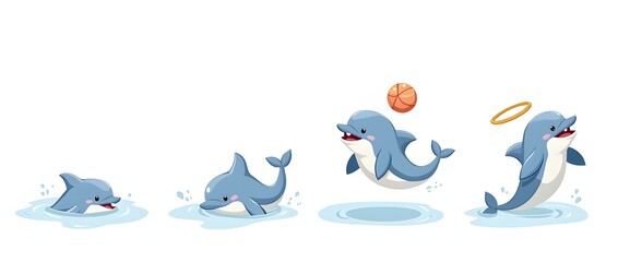 Dolphin Playing Vectors and Illustrations
