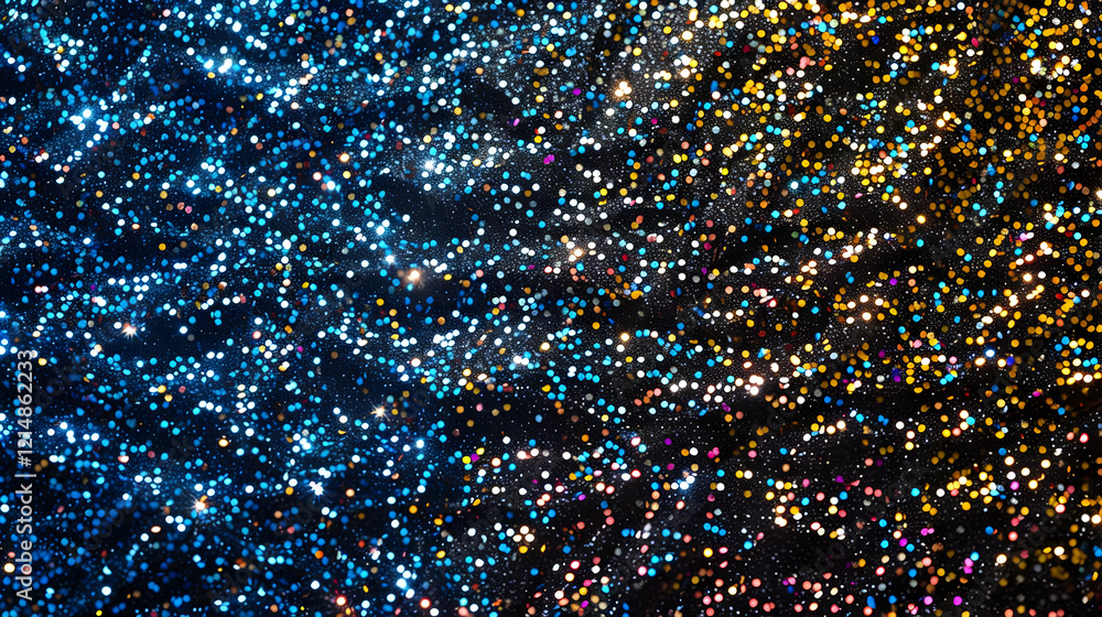 Poster abstract background sparkles with colorful bokeh lights on dark backdrop beautifully