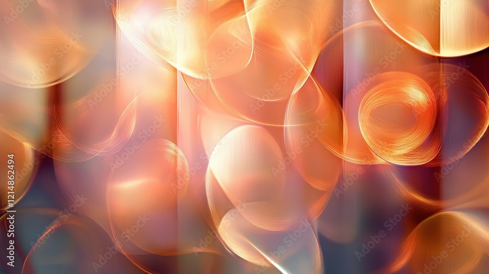 Poster Abstract Warm Bokeh Background in Soft Orange and Red Hues
